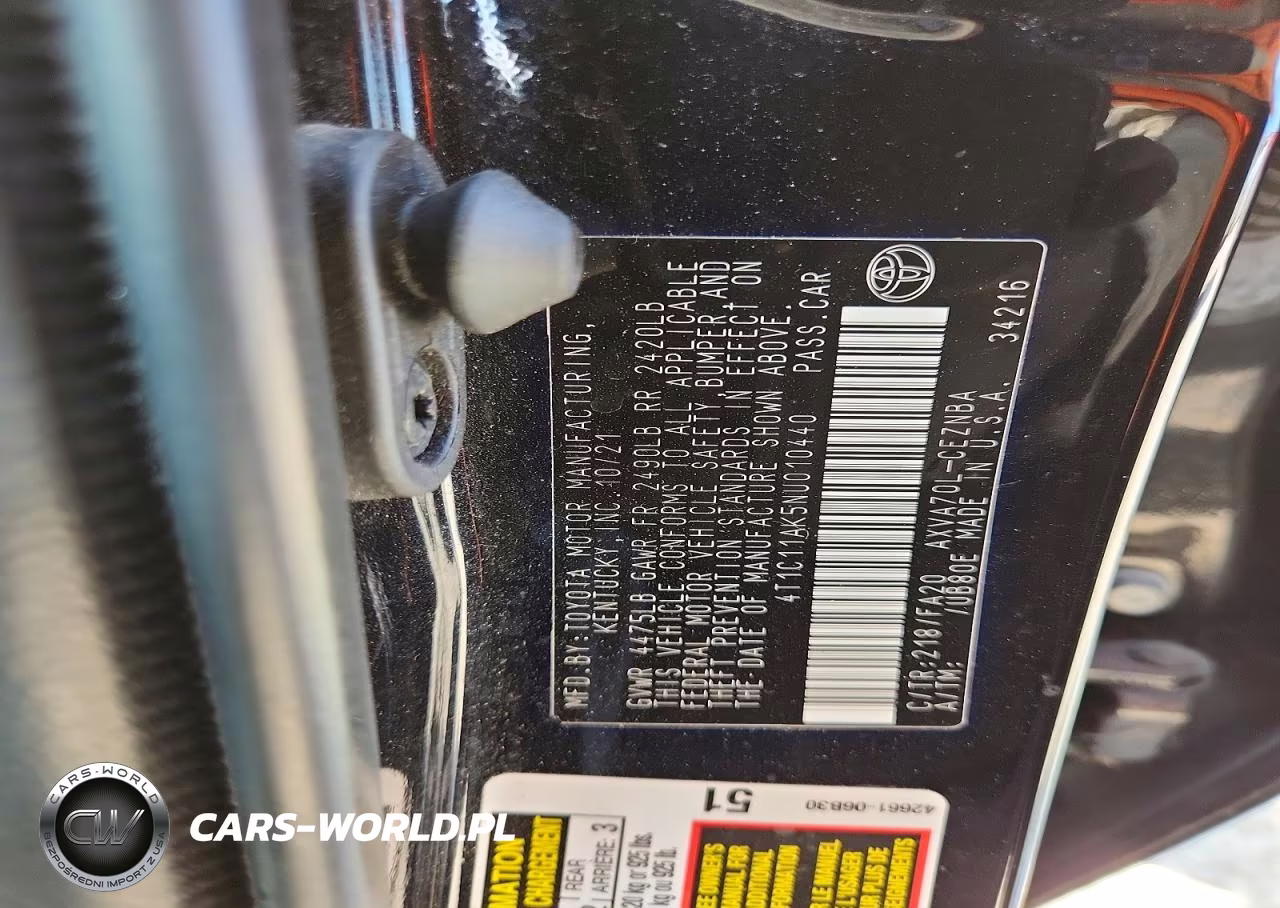 2022 Toyota Camry Le VIN:4T1C11AK5NU010440 - 12