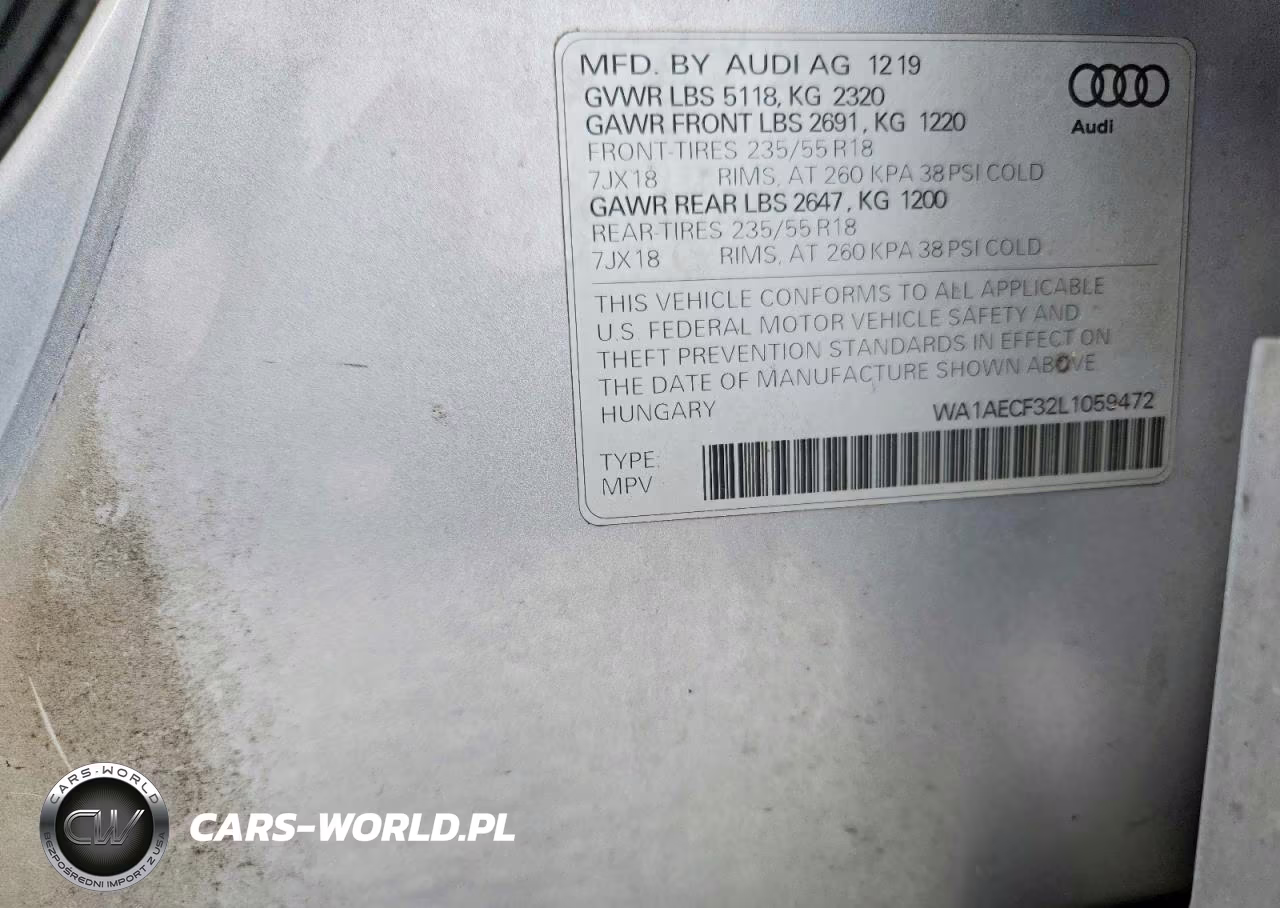 2020 Audi Q3 VIN:WA1AECF32L1059472 - 13