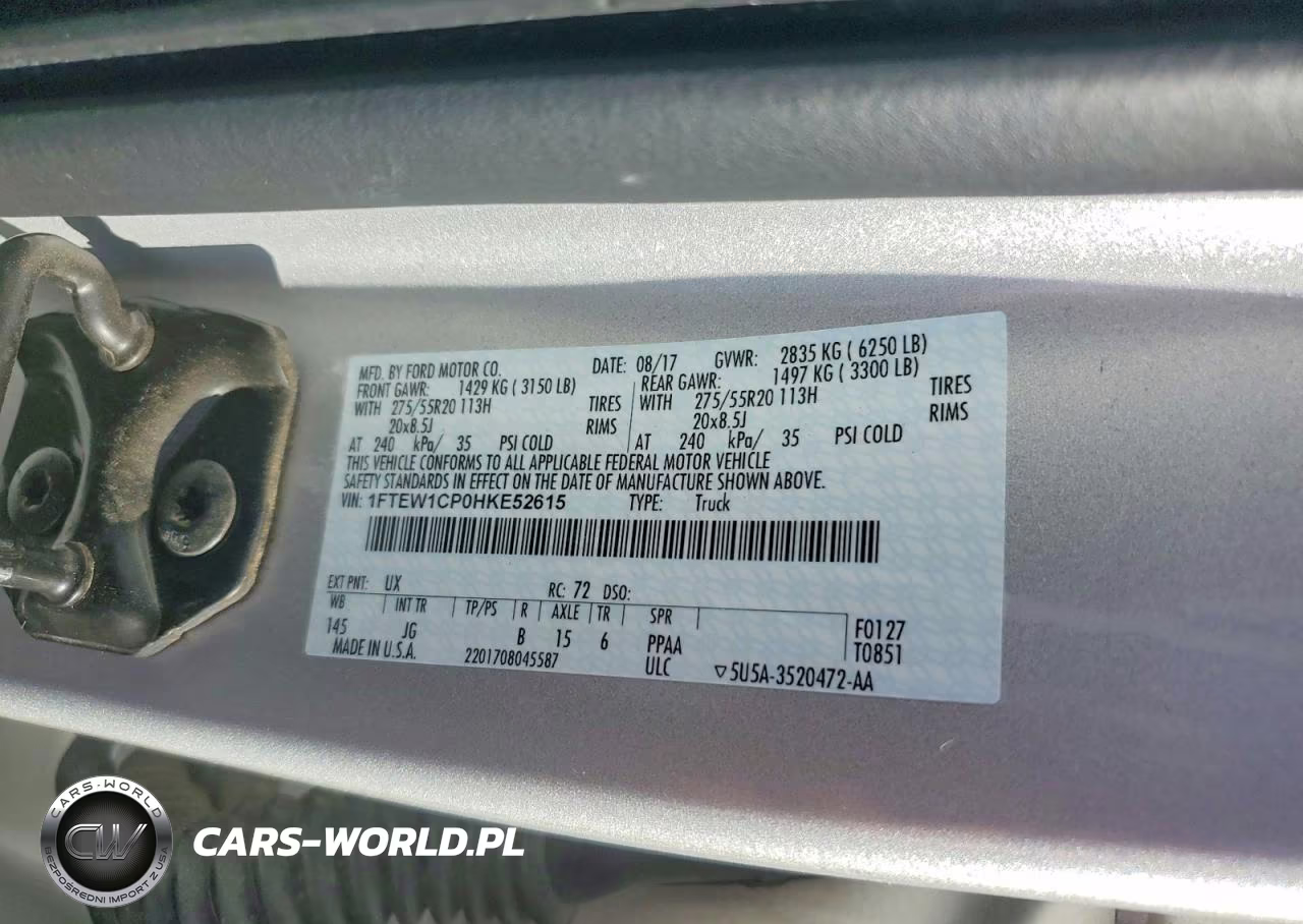 2017 Ford F150 Supercrew VIN:1FTEW1CP0HKE52615 - 13