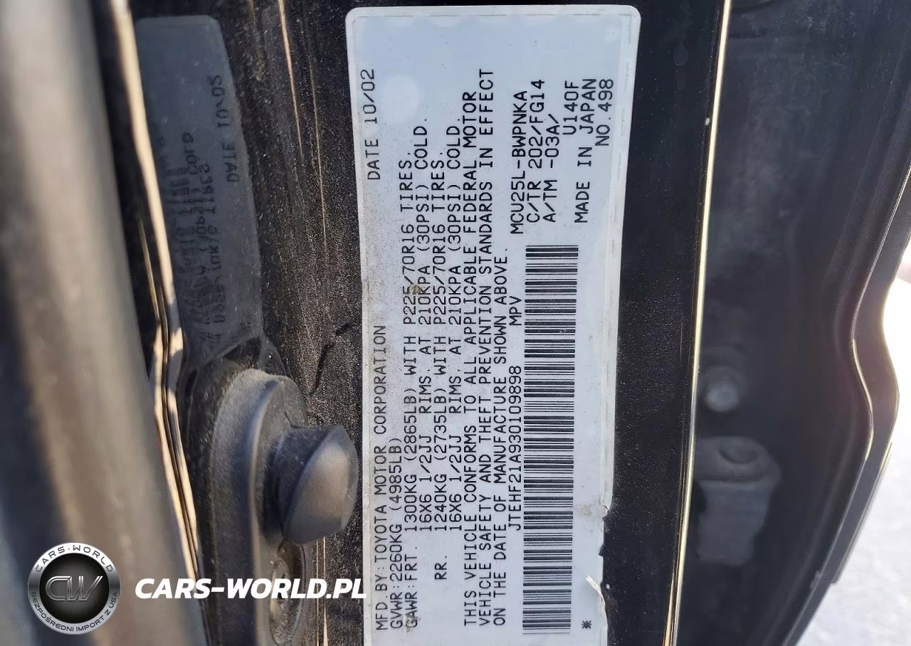 2003 Toyota Highlander Limited VIN:JTEHF21A930109898 - 13