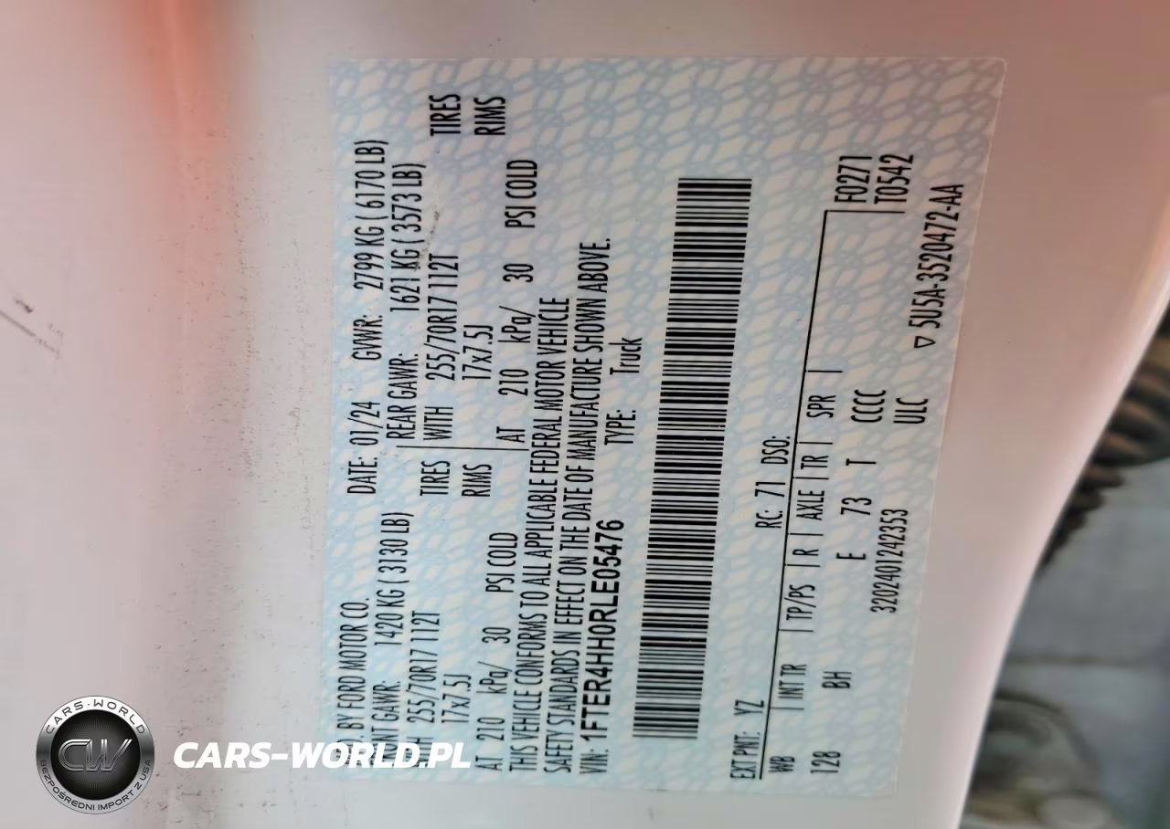 2024 Ford Ranger Xlt VIN:1FTER4HH0RLE05476 - 12