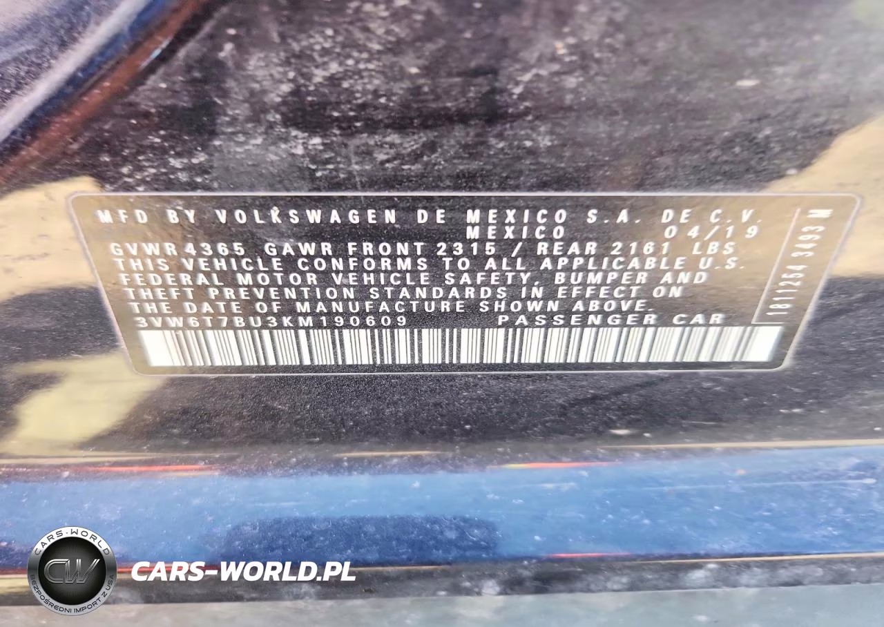 2019 Volkswagen Jetta VIN:3VW6T7BU3KM190609 - 12