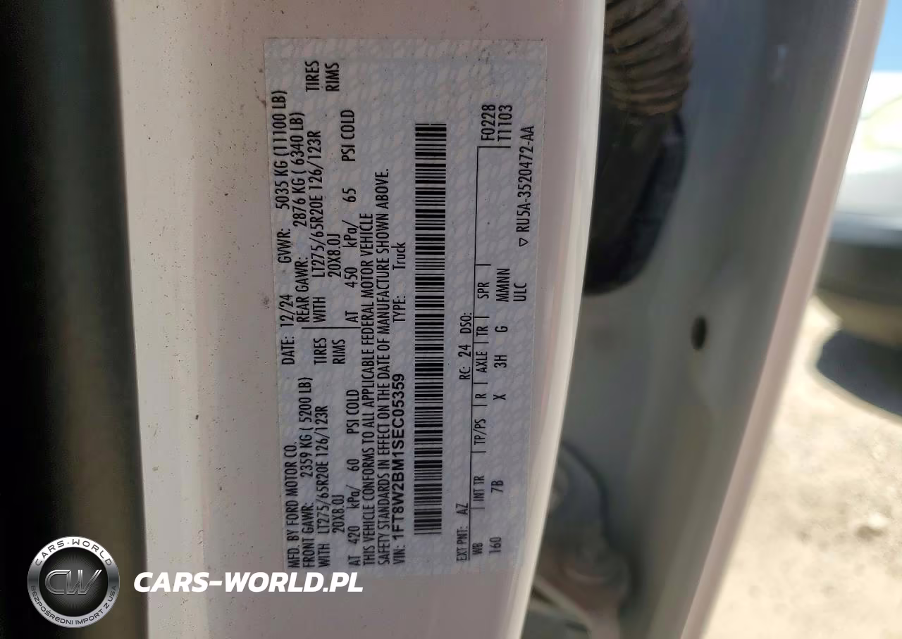2025 Ford F250 Super Duty VIN:1FT8W2BM1SEC05359 - 12