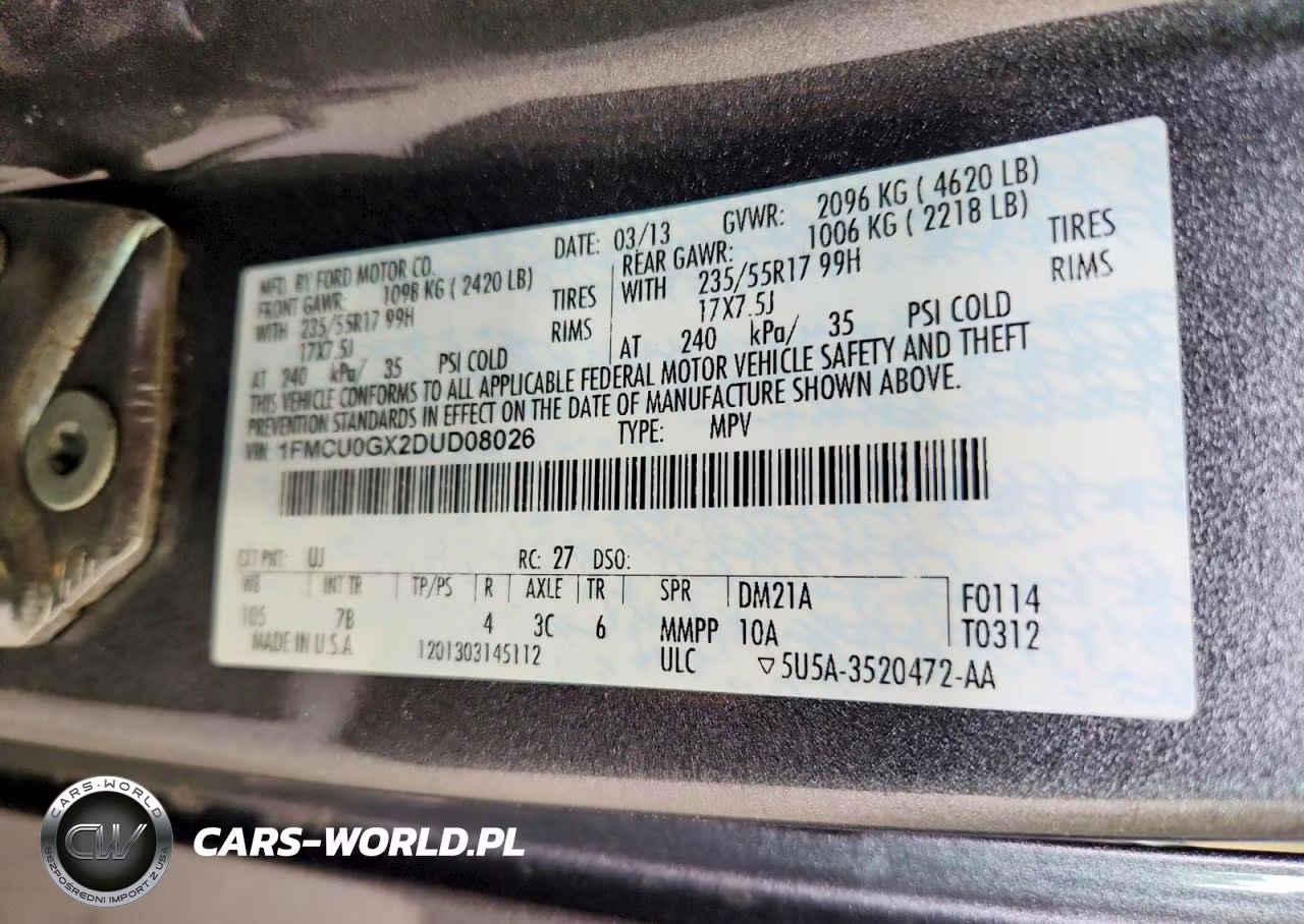 2013 Ford Escape Se VIN:1FMCU0GX2DUD08026 - 13