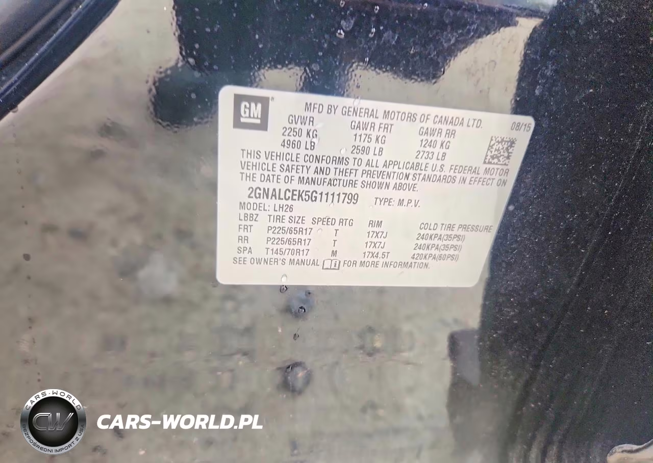 2016 Chevrolet Equinox Lt VIN:2GNALCEK5G1111799 - 13