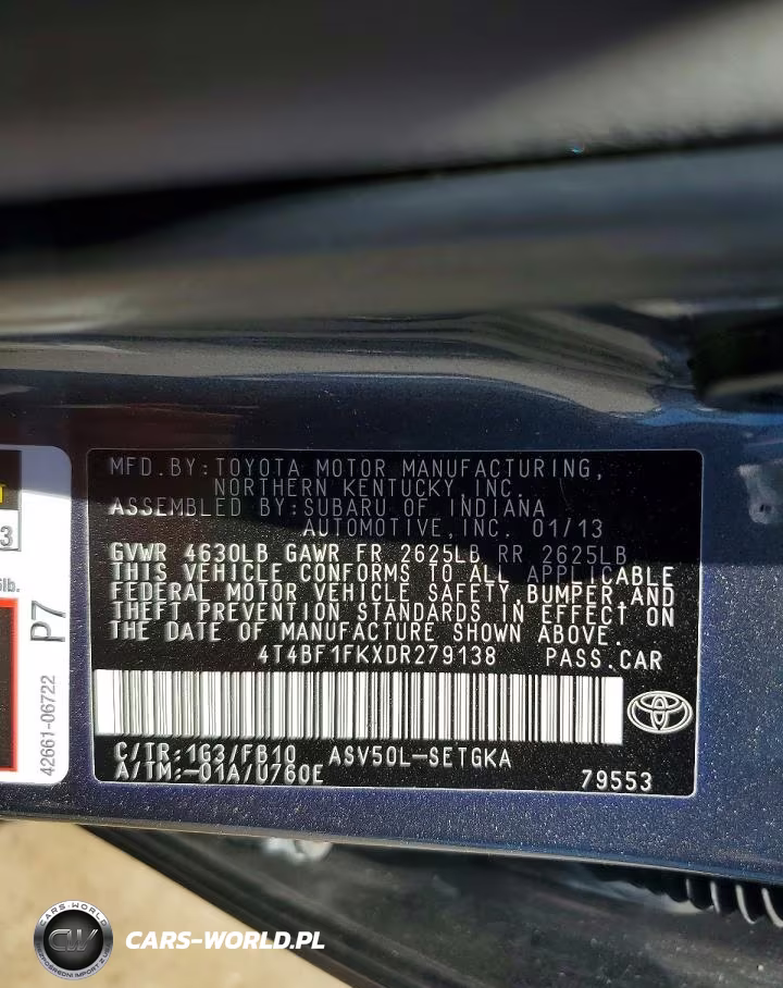 2013 Toyota Camry Xle VIN:4T4BF1FKXDR279138 - 12