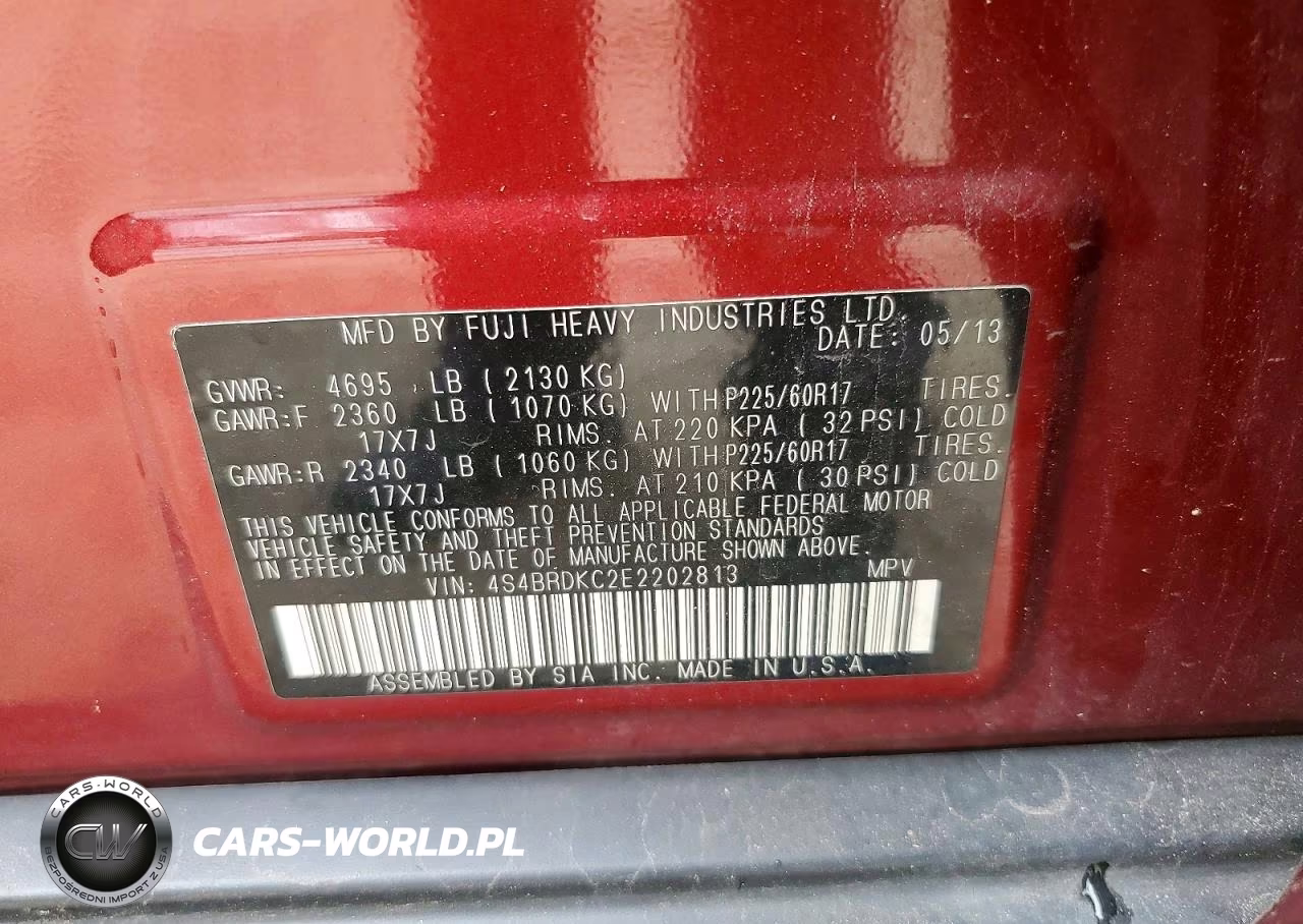 2014 Subaru Outback 3.6R Limited VIN:4S4BRDKC2E2202813 - 12