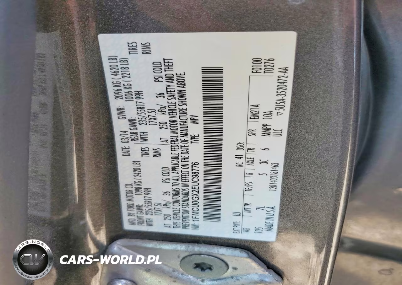 2014 Ford Escape Se VIN:1FMCU0GX2EUC98776 - 13