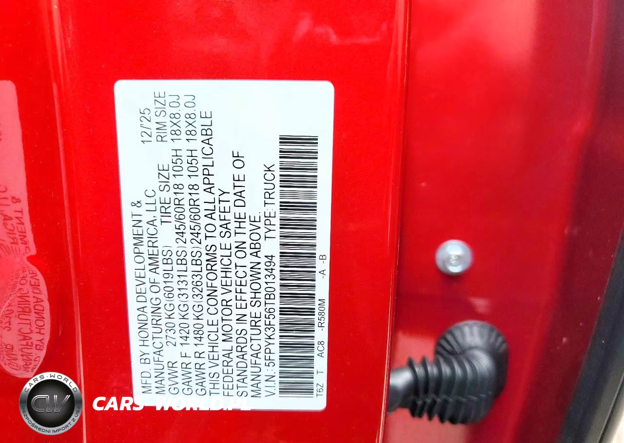 2026 Honda Ridgeline Rtl VIN:5FPYK3F56TB013494 - 12