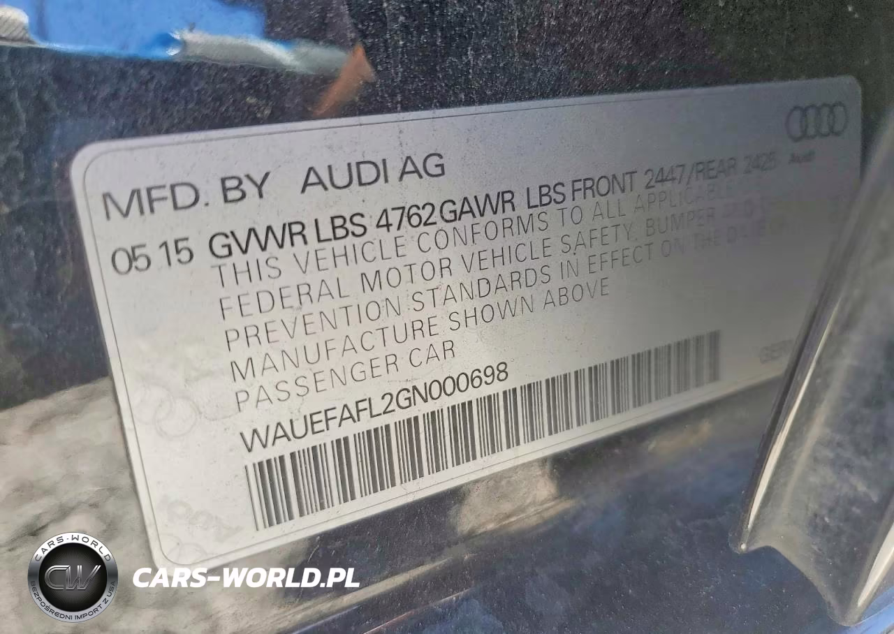 2016 Audi A4 Premium Plus S-Line VIN:WAUEFAFL2GN000698 - 12