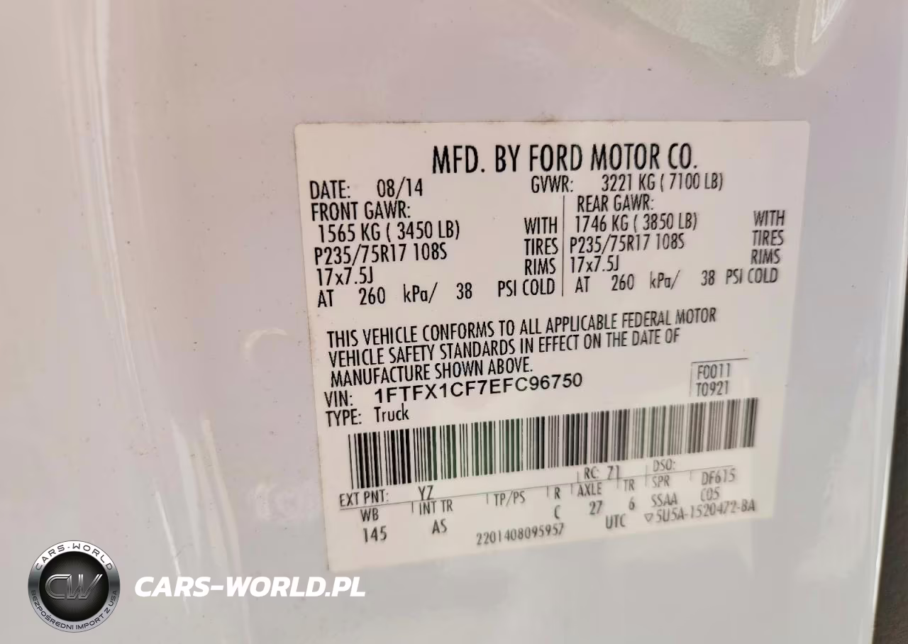 2014 Ford F150 Super Cab VIN:1FTFX1CF7EFC96750 - 12