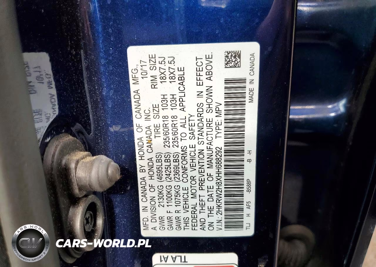 HONDA CR-V EXL VIN:2HKRW2H8XHH688292 - 13