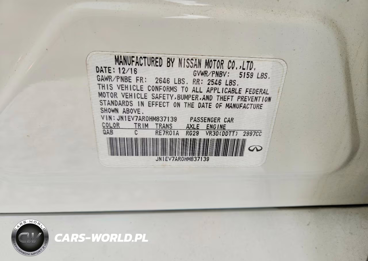2017 Infiniti Q50 3.0T Signature Edition VIN:JN1EV7AR0HM837139 - 12