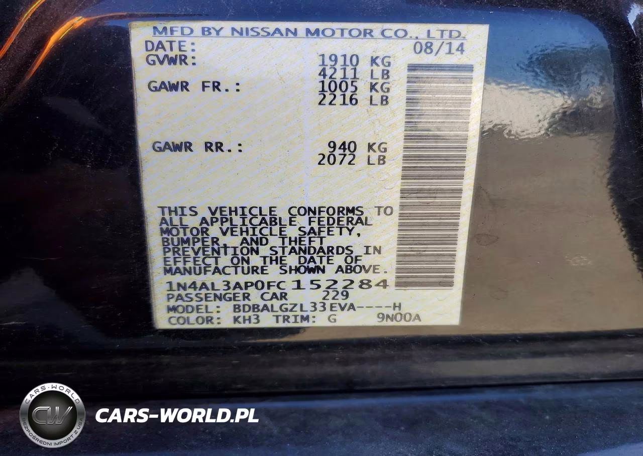 2015 Nissan Altima 2.5 S VIN:1N4AL3AP0FC152284 - 13