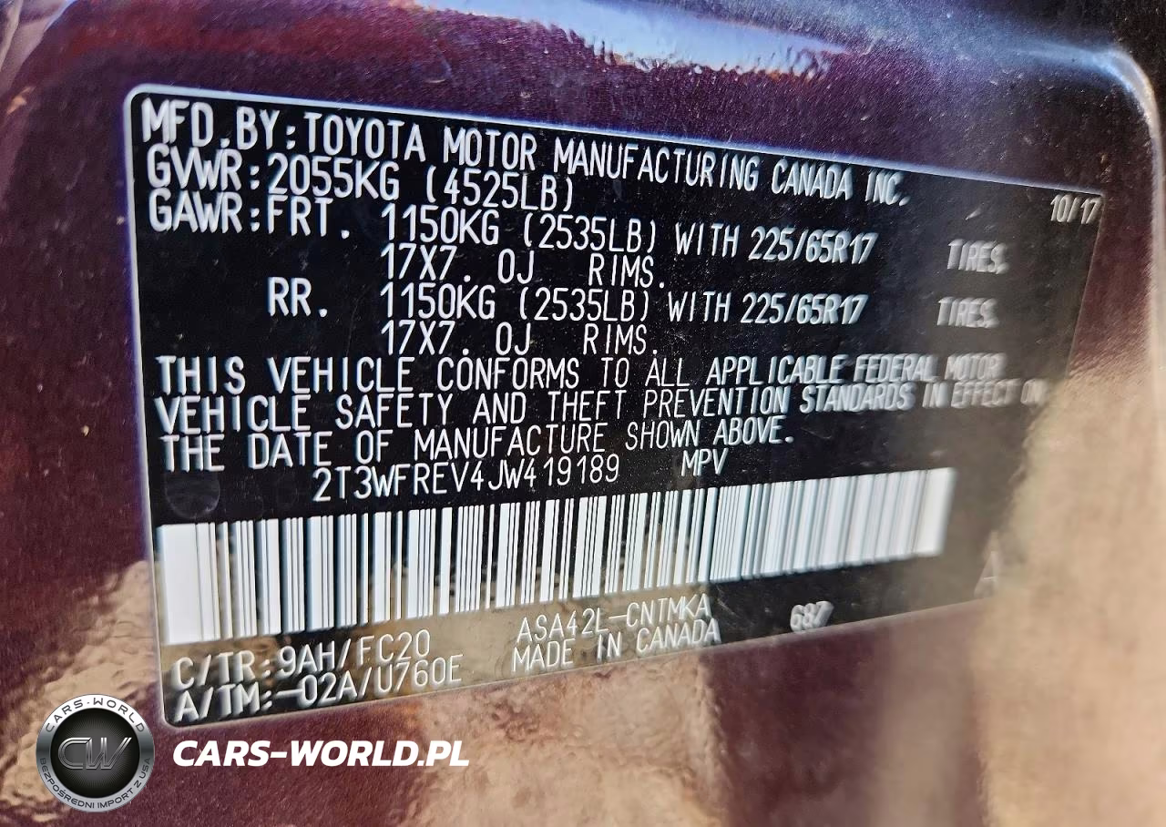 2018 Toyota Rav4 Xle VIN:2T3WFREV4JW419189 - 13