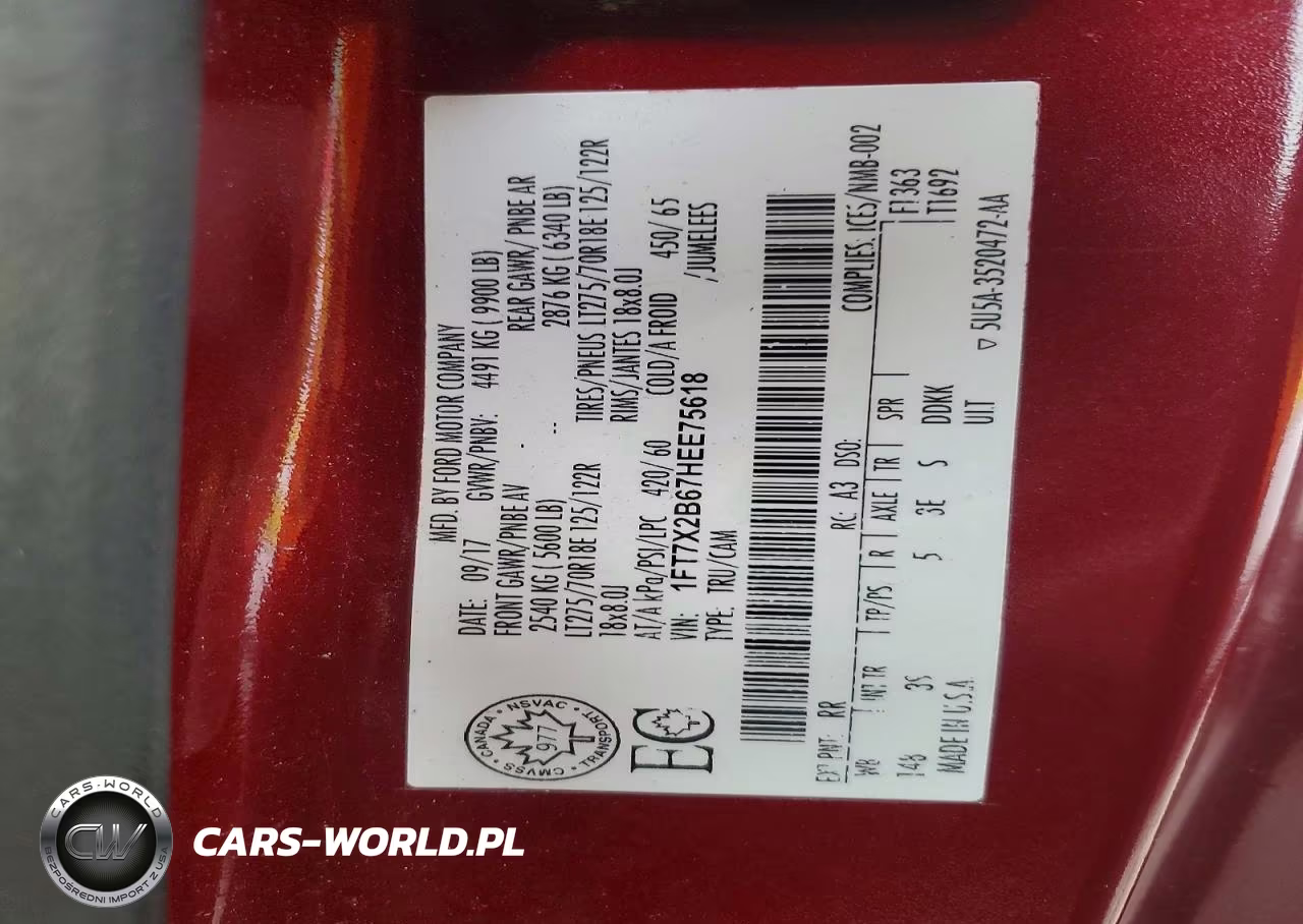 2017 Ford F250 Super Duty VIN:1FT7X2B67HEE75618 - 12