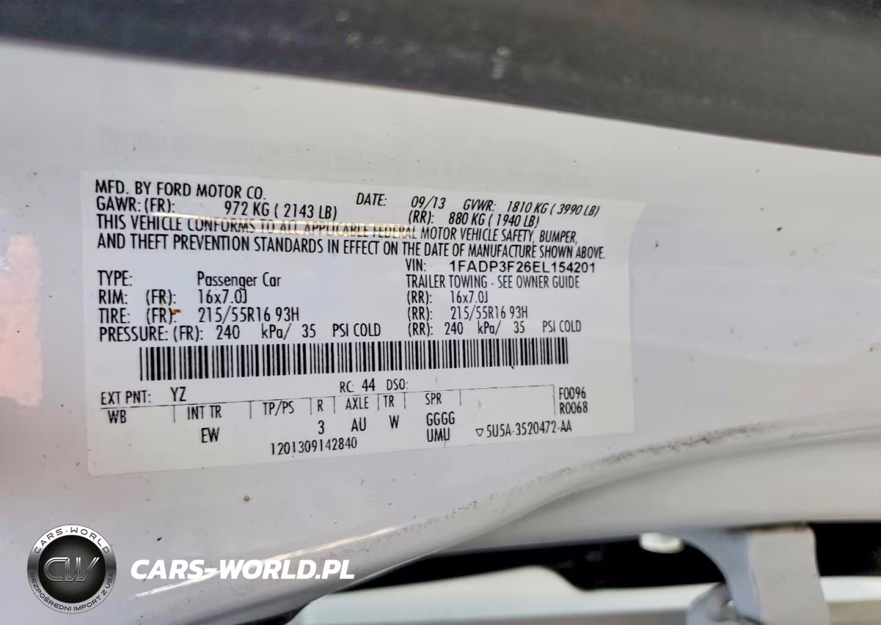 2014 Ford Focus Se VIN:1FADP3F26EL154201 - 12