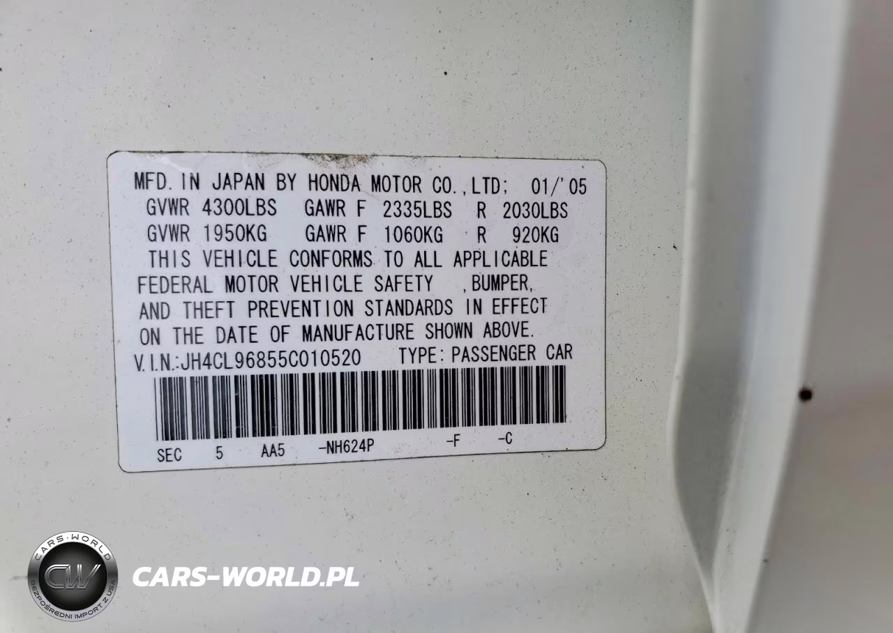 2005 Acura Tsx VIN:JH4CL96855C010520 - 12