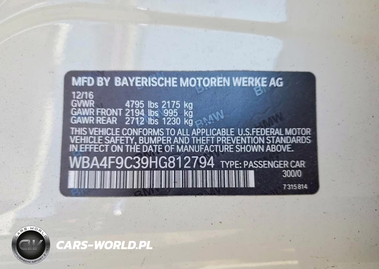 2017 BMW 430Xi Gran Coupe VIN:WBA4F9C39HG812794 - 13