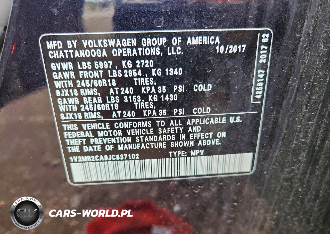 2018 Volkswagen Atlas Sel VIN:1V2MR2CA9JC537102 - 14