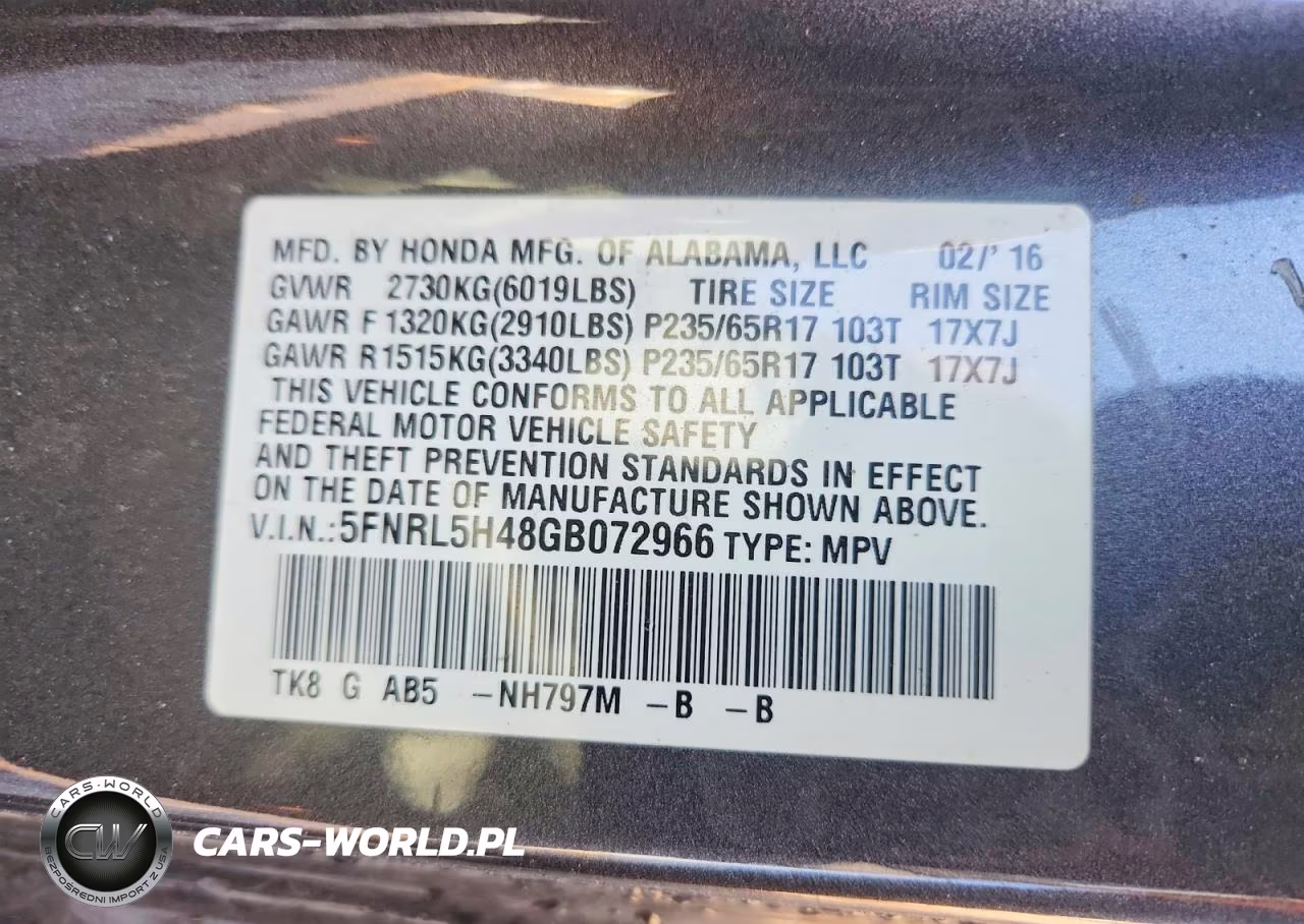 2016 Honda Odyssey Ex VIN:5FNRL5H48GB072966 - 12