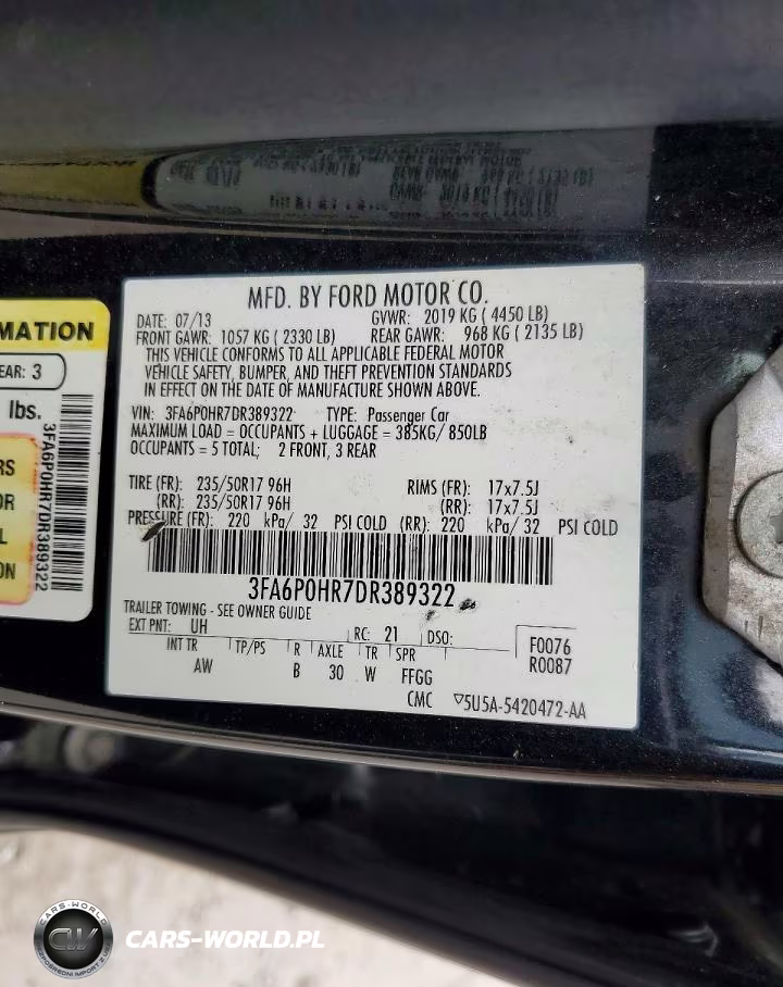 2013 Ford Fusion Se VIN:3FA6P0HR7DR389322 - 13