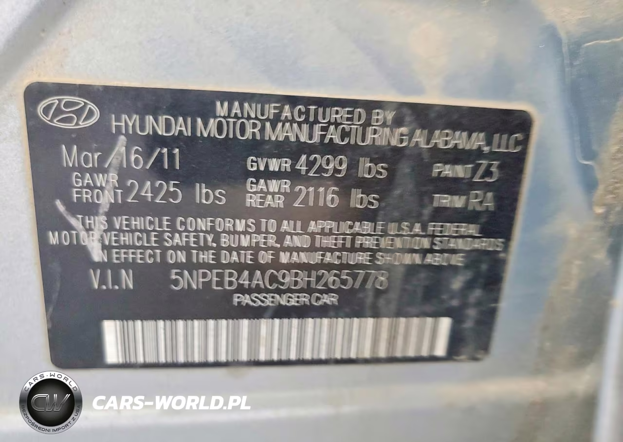 2011 Hyundai Sonata Gls VIN:5NPEB4AC9BH265778 - 13