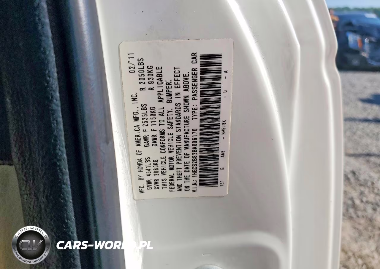 2011 Honda Accord Exl VIN:1HGCS2B83BA006170 - 12