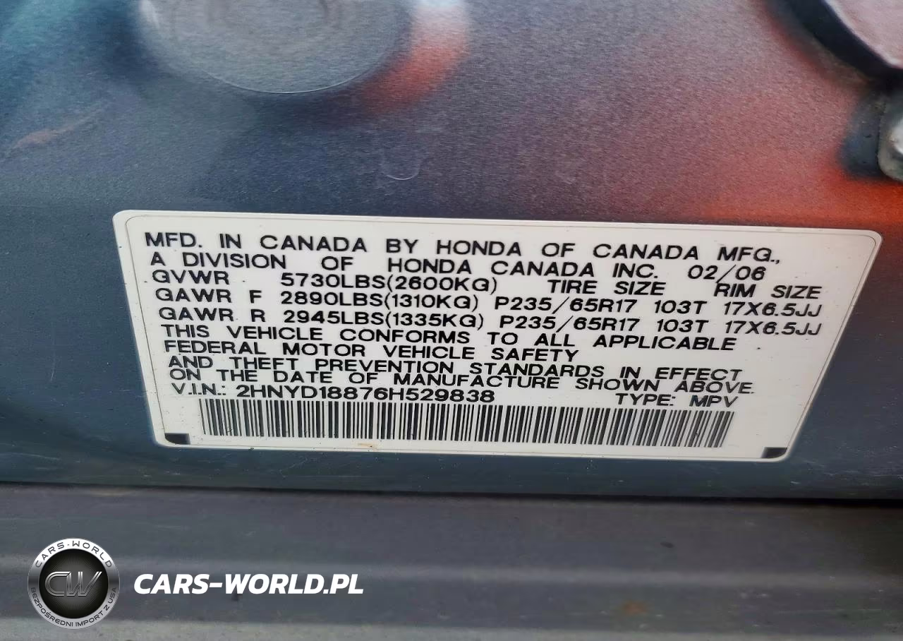2006 Acura Mdx Touring VIN:2HNYD18876H529838 - 13