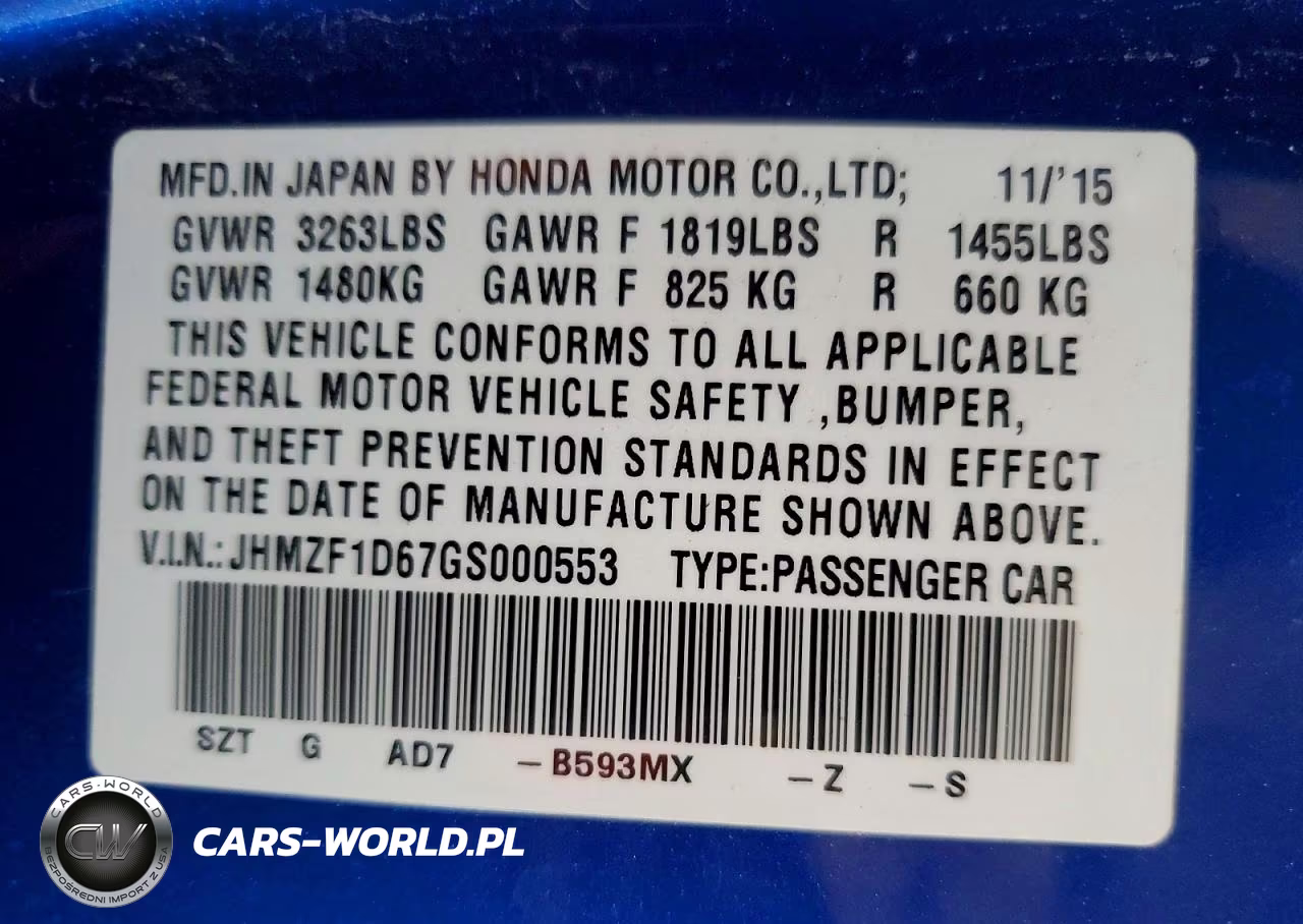 2016 Honda Cr-Z Ex VIN:JHMZF1D67GS000553 - 12