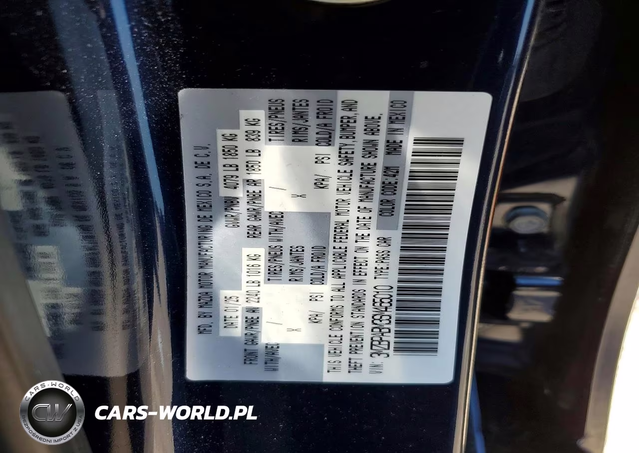 2025 Mazda 3 Select Sport VIN:3MZBPABM3SM465010 - 12