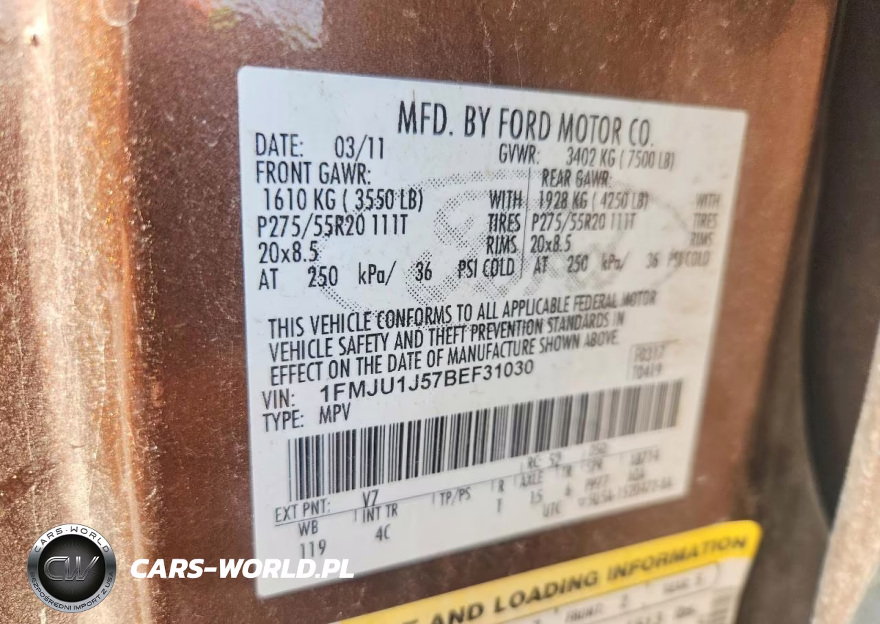 2011 Ford Expedition Xlt VIN:1FMJU1J57BEF31030 - 12