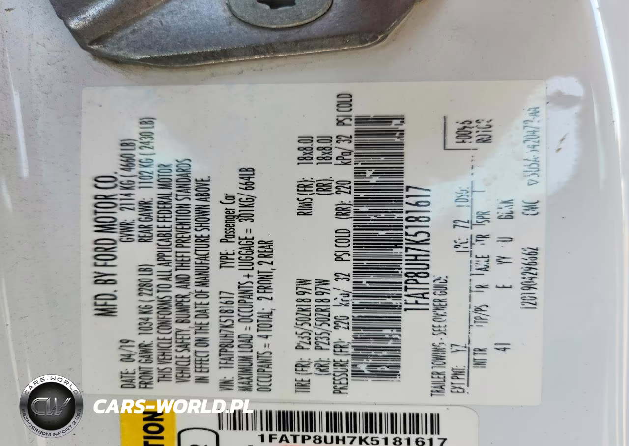 2019 Ford Mustang VIN:1FATP8UH7K5181617 - 12