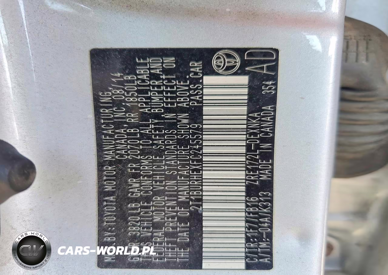 2015 Toyota Corolla Le VIN:2T1BURHEXFC245579 - 12