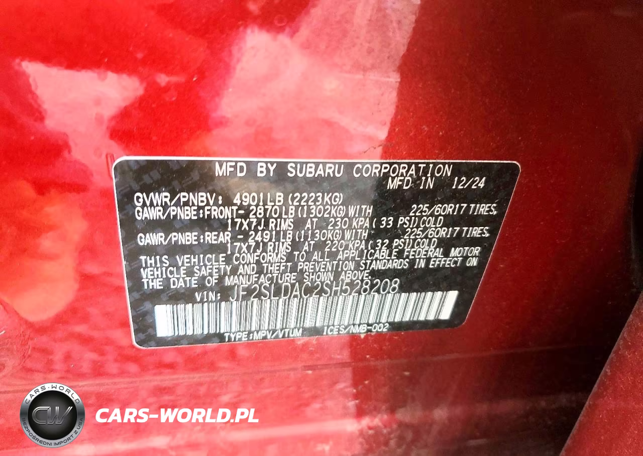 2025 Subaru Forester VIN:JF2SLDAC2SH528208 - 13