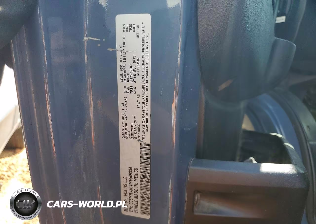 2021 Ram Promaster 3500 3500 High VIN:3C6MRVJG4ME549334 - 13