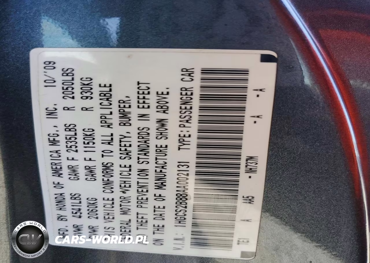 2010 Honda Accord Exl VIN:1HGCS2B88AA002131 - 12