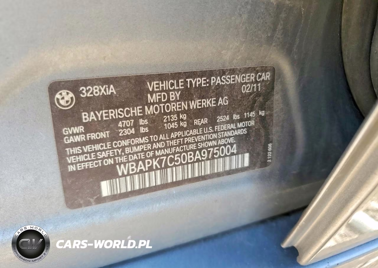 2011 BMW 328 Xi VIN:WBAPK7C50BA975004 - 12