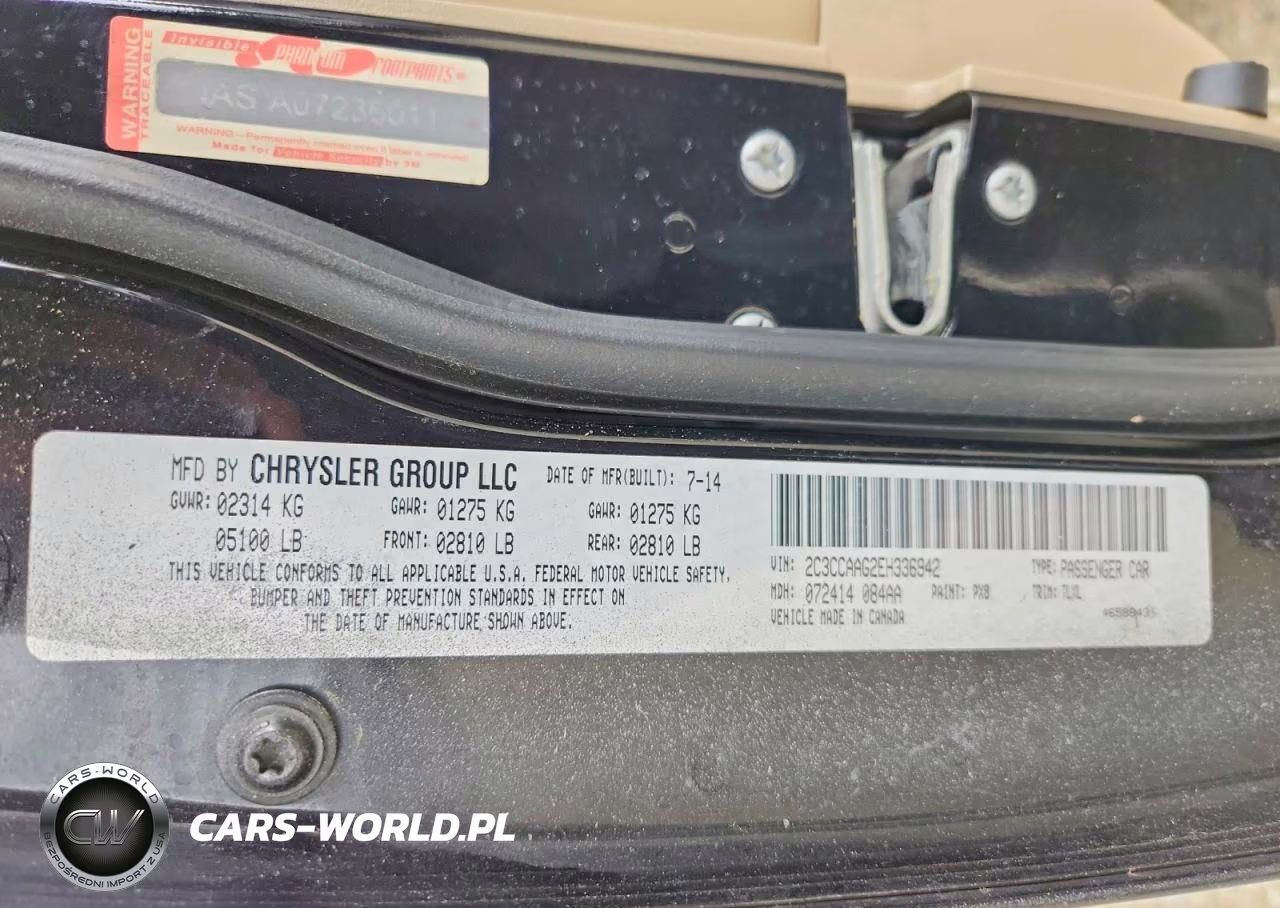 2014 Chrysler 300 VIN:2C3CCAAG2EH336942 - 13