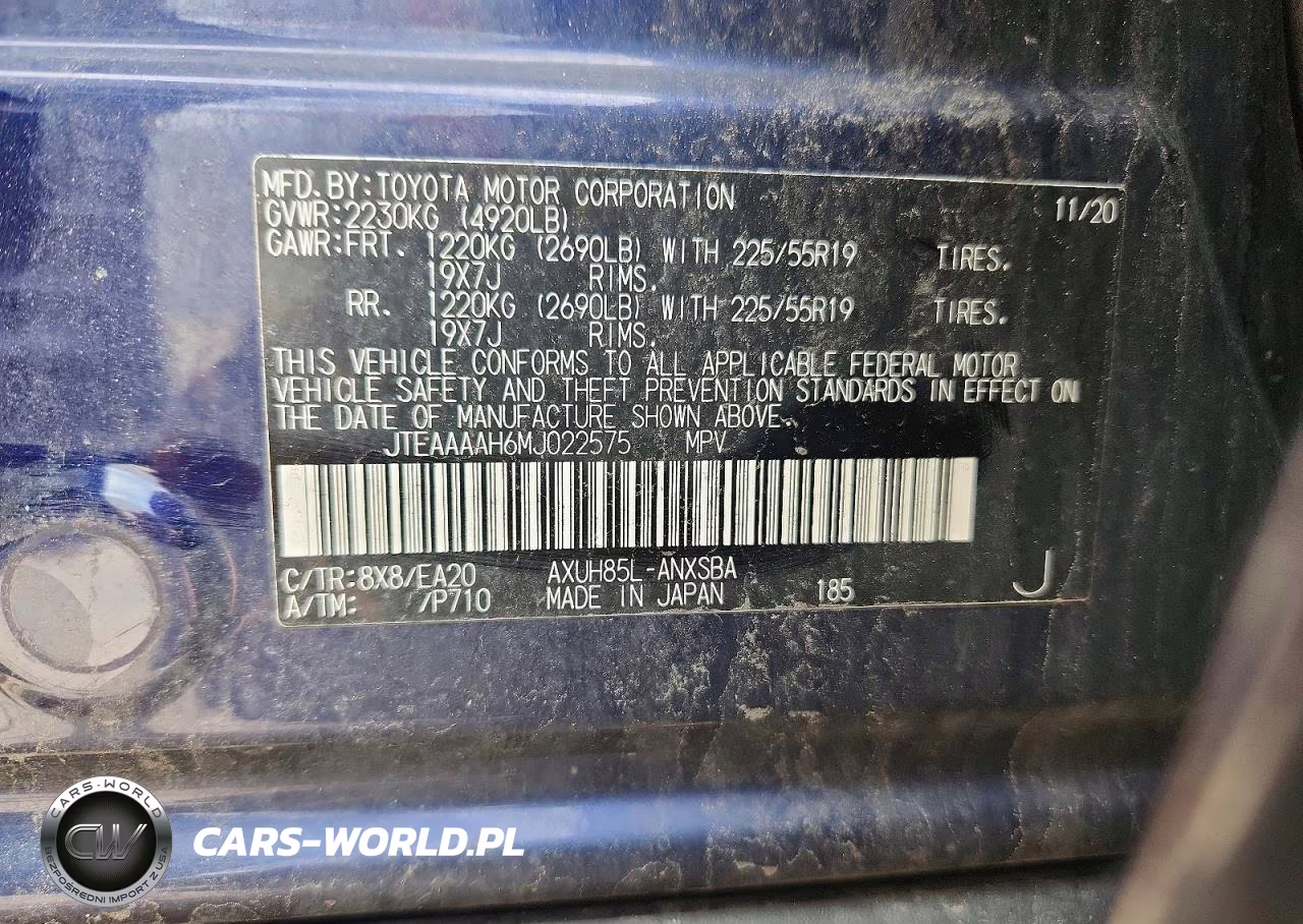 2021 Toyota Venza Limited VIN:JTEAAAAH6MJ022575 - 13