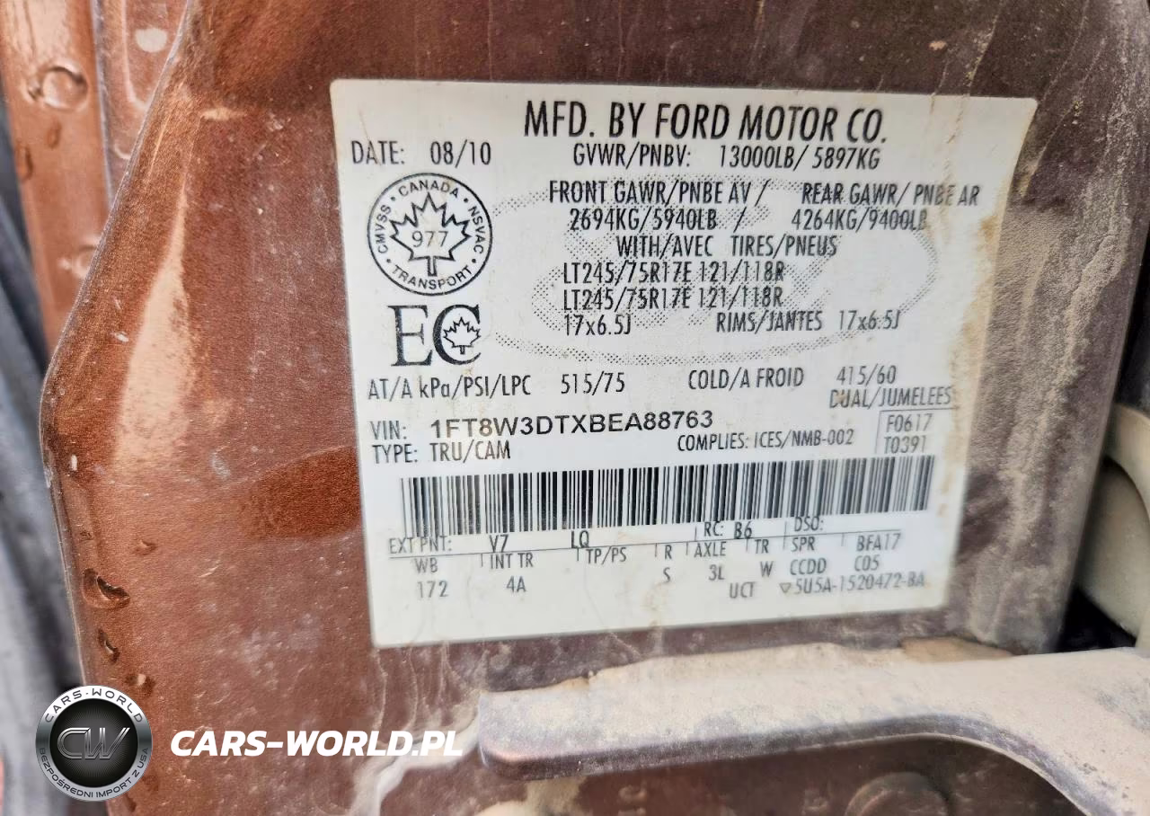 2011 Ford F350 Super Duty VIN:1FT8W3DTXBEA88763 - 12