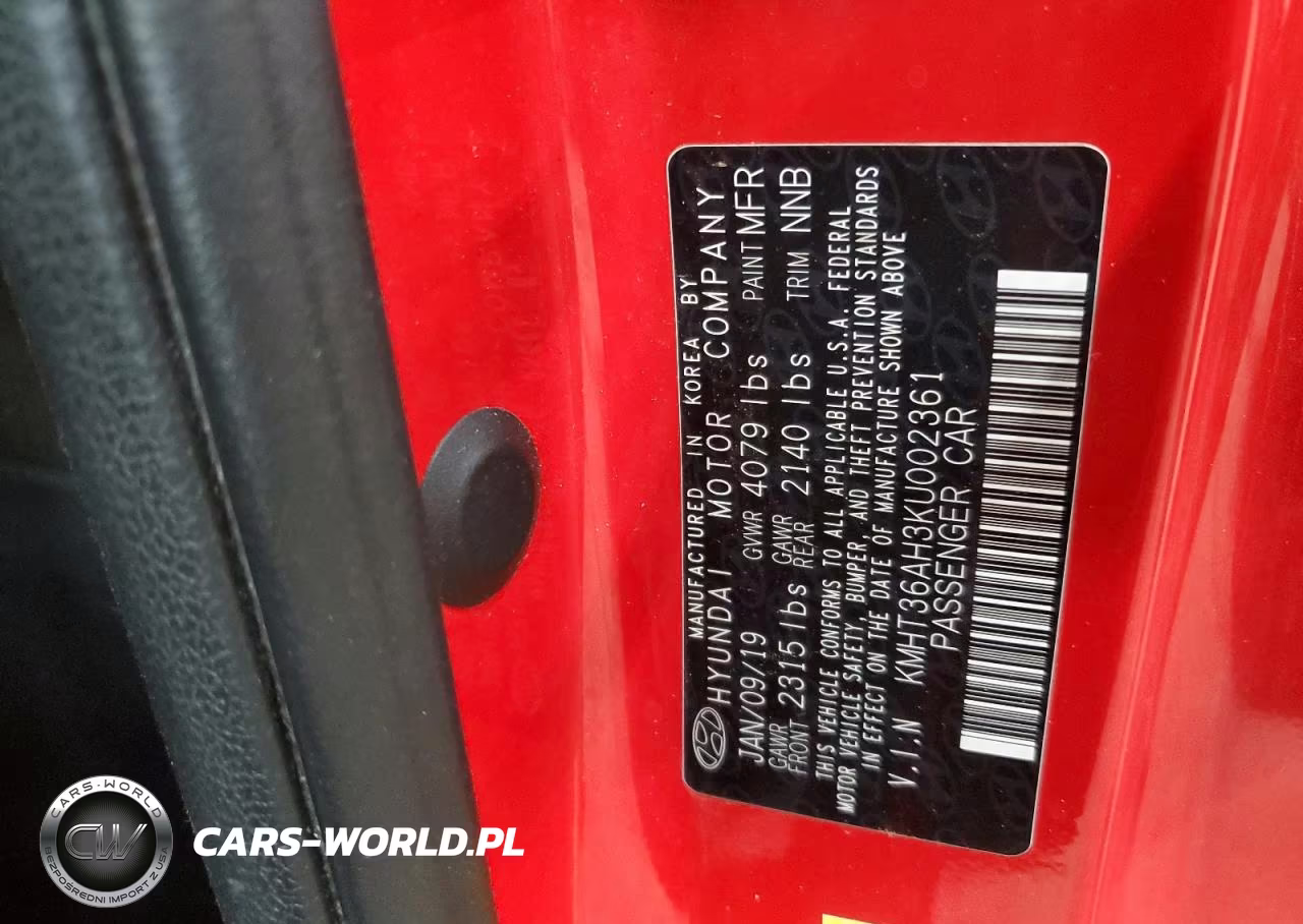 2019 Hyundai Veloster N Base VIN:KMHT36AH3KU002361 - 12