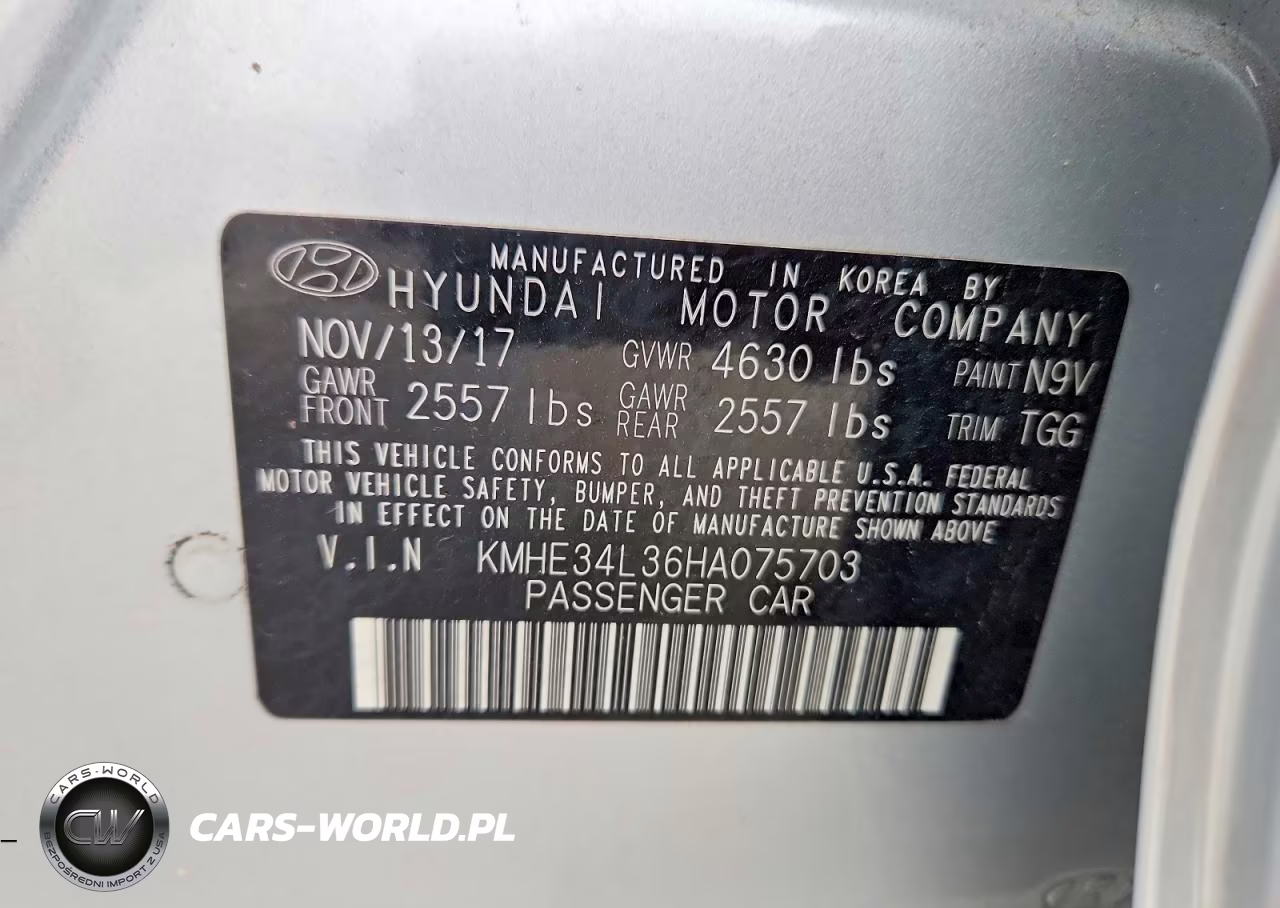 2017 Hyundai Sonata VIN:KMHE34L36HA075703 - 12