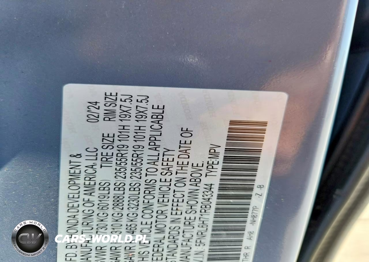2024 Honda Odyssey Sport VIN:5FNRL6H71RB043344 - 14