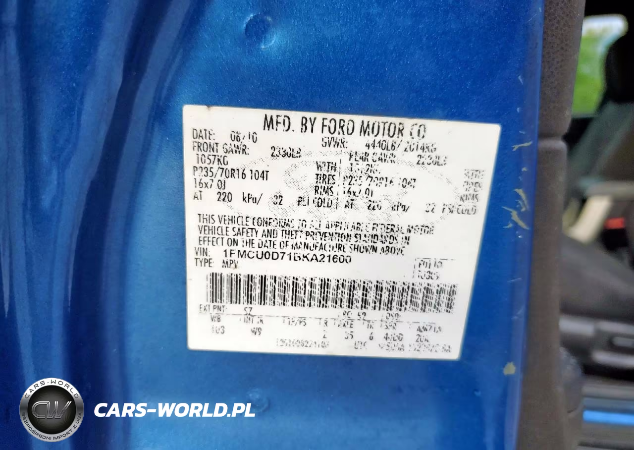 2011 Ford Escape Xlt VIN:1FMCU0D71BKA21600 - 14