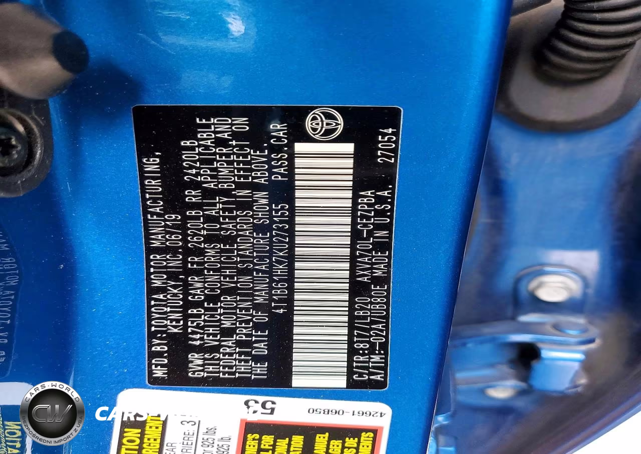 2019 Toyota Camry Xse VIN:4T1B61HK7KU273155 - 12