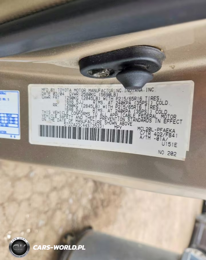 2004 Toyota Sienna Le 7 Passenger VIN:5TDZA23C44S135331 - 13