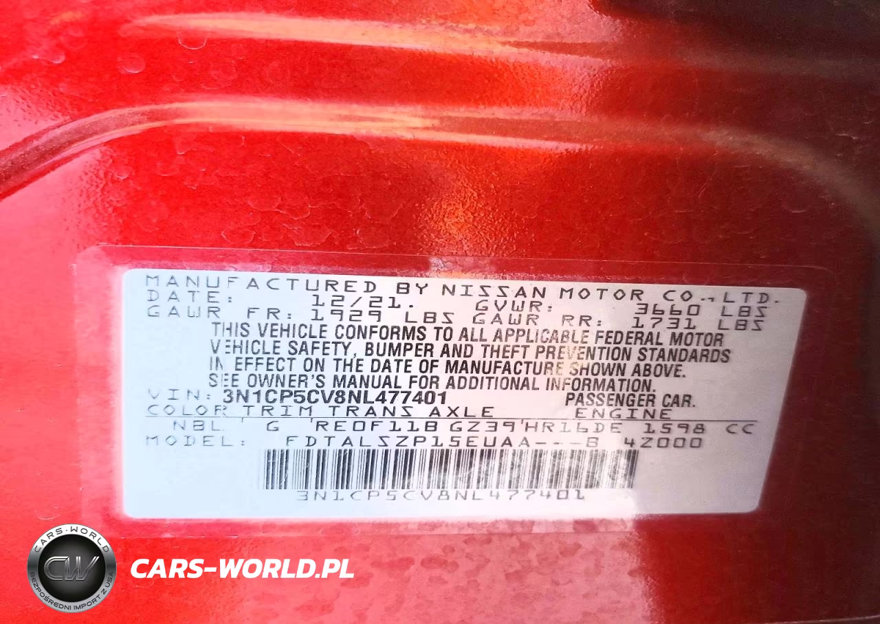 2022 Nissan Kicks Sv VIN:3N1CP5CV8NL477401 - 14