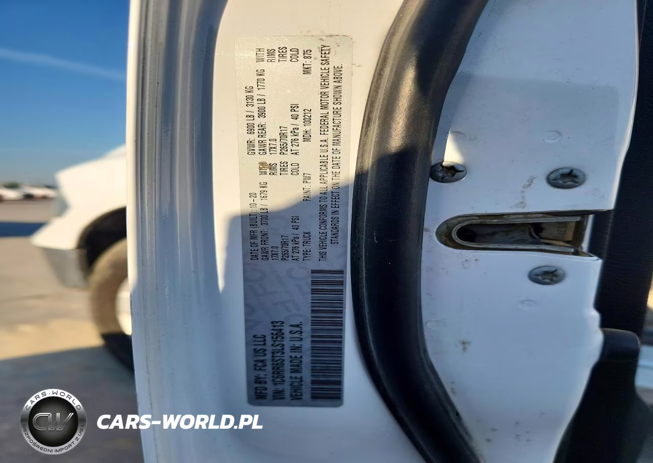 2020 Ram 1500 VIN:1C6RR6ST3LS156413 - 12