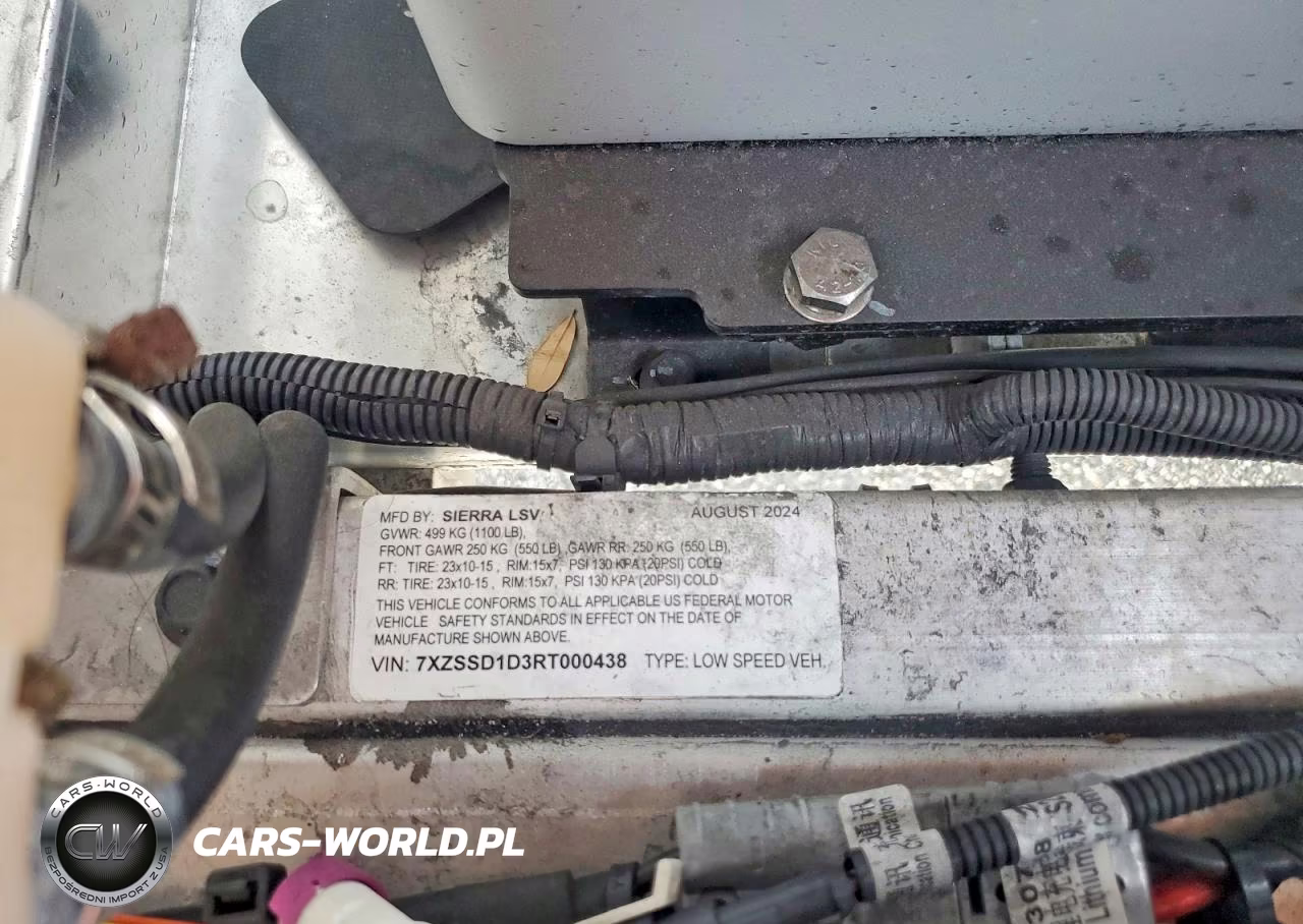 2024 Sierra Golf Cart VIN:7XZSSD1D3RT000438 - 10